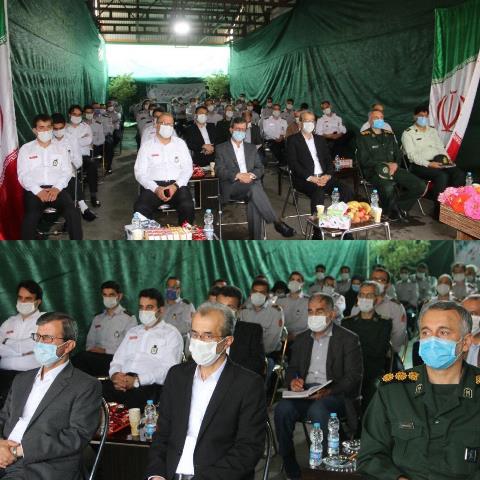 مراسم تجلیل از آتش نشانان لاهیجان به مناسبت هفتم مهر ماه روز ایمنی و آتش نشانی